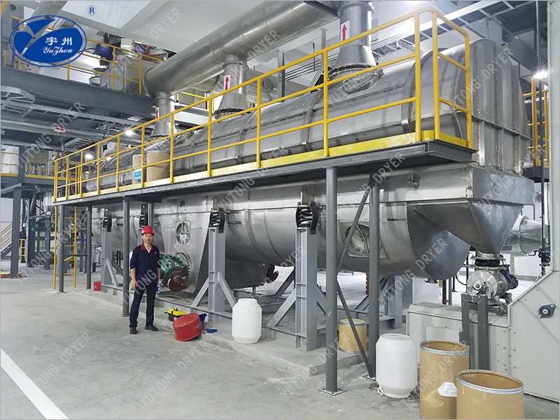 Cellulose vibrating fluidized bed drying line